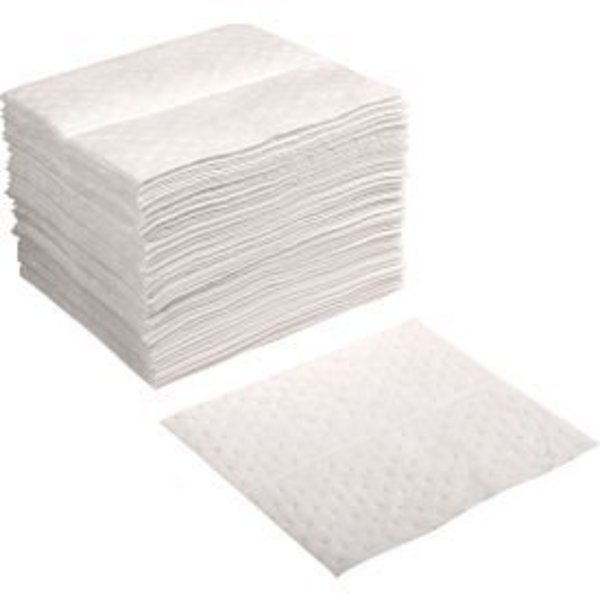 Evolution Sorbent Products Global Industrial„¢ Hydrocarbon Based Oil Sorbent Pad, Medium Weight, 15" x 18", White, 100/Pack 2MBWPB-8-BOX